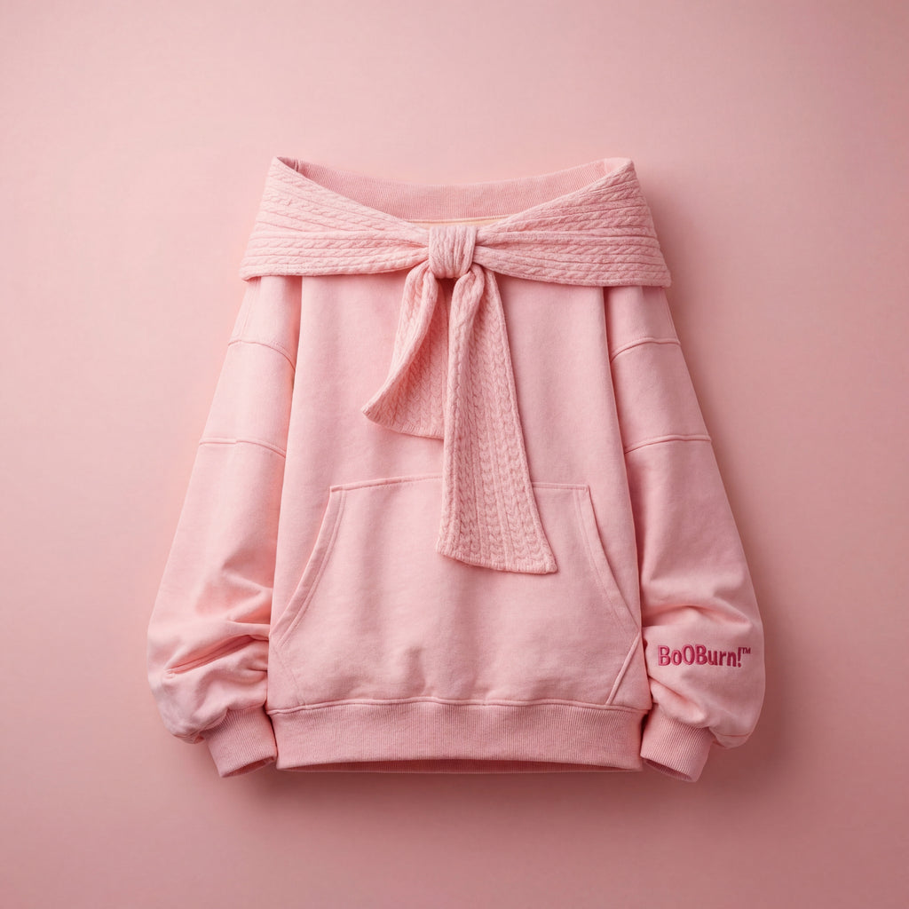BooBurn Melt Bow Hoodie -Blush Aura