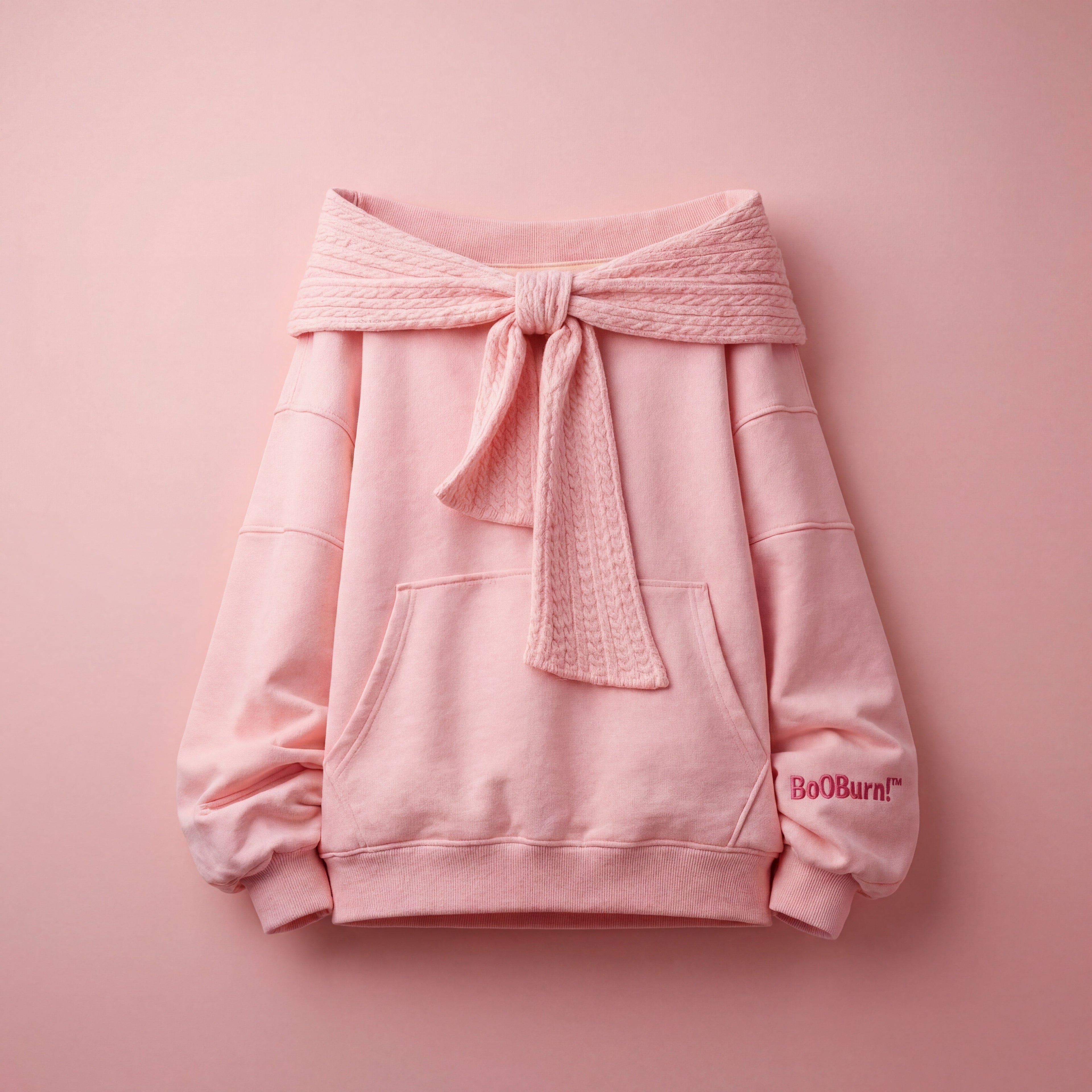 BooBurn Melt Bow Hoodie -Blush Aura